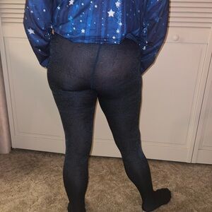 Chic Black Patterned Women's Hosiery